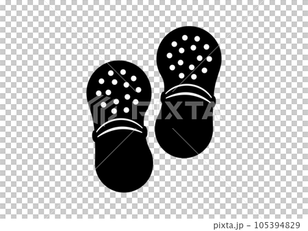 Sandals silhouette icon. For dress code sign. Sandals silhouette icon. For dress code sign. 105394829