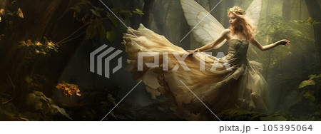 Image of a dancing forest fairy. Image of a dancing forest fairy. 105395064