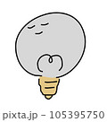 消灯したかわいい電球のイラスト 105395750