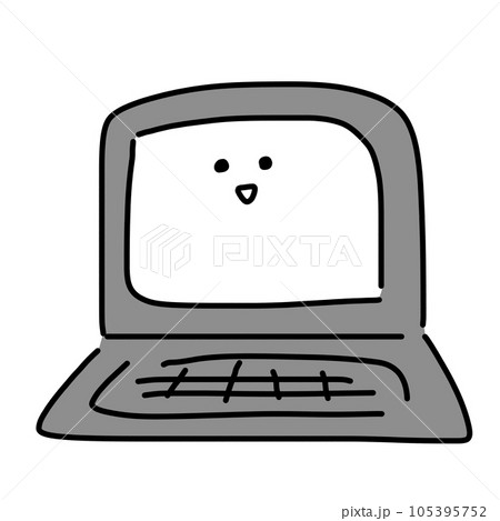 かわいいノートパソコンのイラスト 105395752
