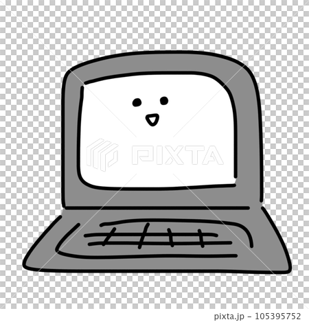 かわいいノートパソコンのイラスト 105395752