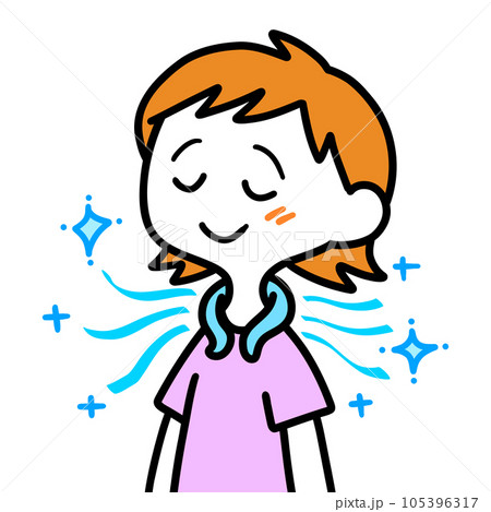 クールリングで涼をとる女性 105396317