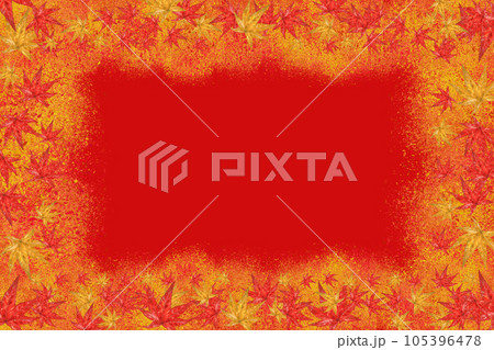 Watercolor autumn frame of red and orange maple leaves Watercolor autumn frame of red and orange maple leaves 105396478