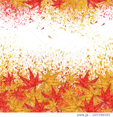 Watercolor autumn frame of red and orange maple leaves Watercolor autumn frame of red and orange maple leaves 105396505