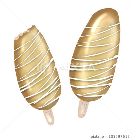 Double sticks ice cream, illustration element, PNG. Double sticks ice cream, illustration element, PNG. 105397615