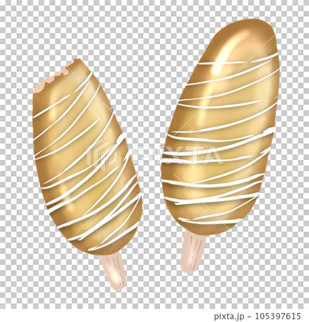 Double sticks ice cream, illustration element, PNG. Double sticks ice cream, illustration element, PNG. 105397615