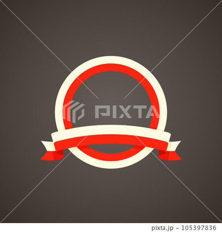 Ribbon and circle with flag of Poland 105397836