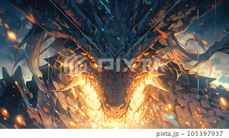 ドラゴン　背景 105397937