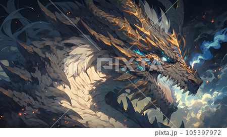 ドラゴン　背景 105397972