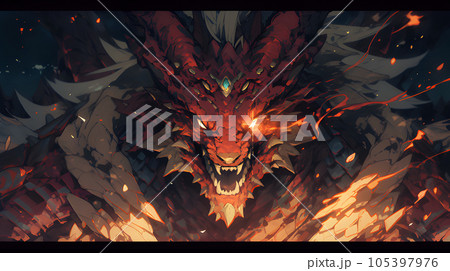 ドラゴン　背景 105397976