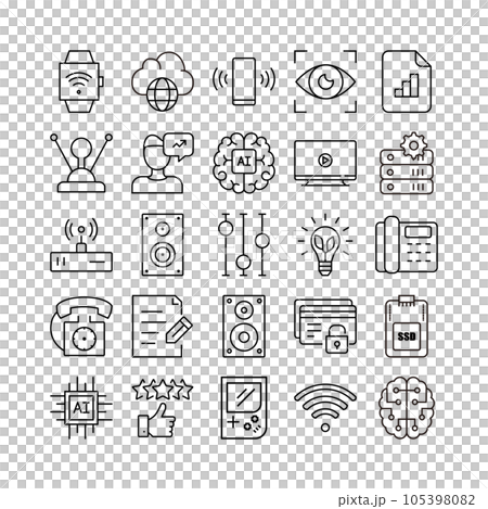 device artificial intelligence technology icon set device artificial intelligence technology icon set 105398082