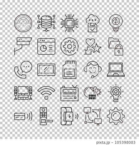 device artificial intelligence technology icon set 105398083