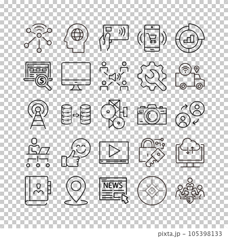 device artificial intelligence technology icon set 105398133