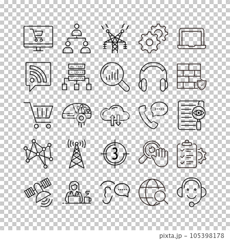 device artificial intelligence technology icon set 105398178