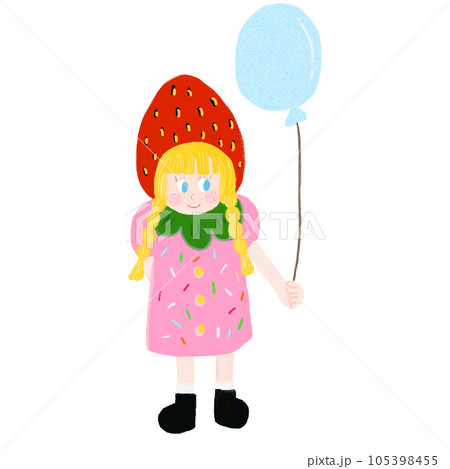 little girl with party balloons 105398455