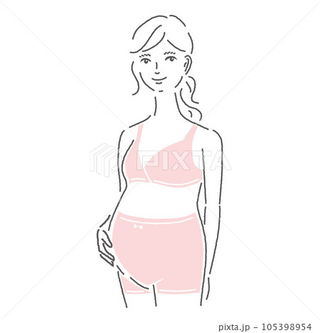下着の妊婦 105398954