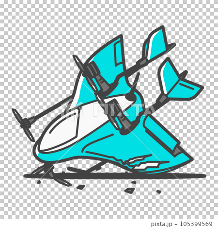 Broken fixed-wing/hybrid logistics delivery drone 105399569