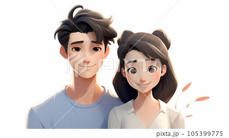 笑顔の新婚夫婦 笑顔の新婚夫婦 105399775