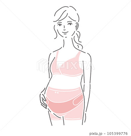 妊婦帯をつける女性 105399776