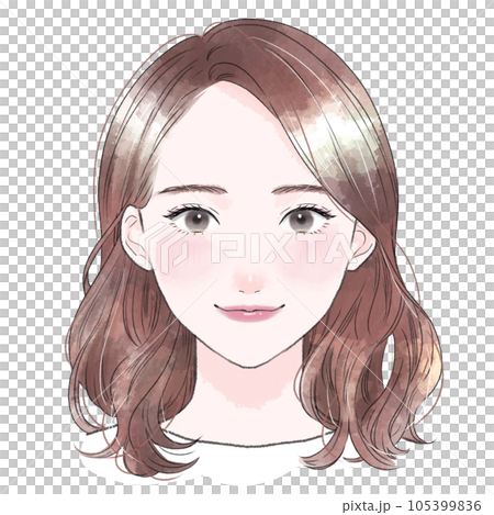フェミニン 女性 正面 水彩風イラストのイラスト素材 [105399836] - PIXTA