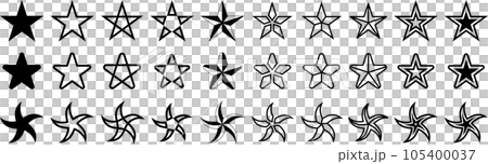 單色星星的矢量插圖集 單色星星的矢量插圖集 105400037