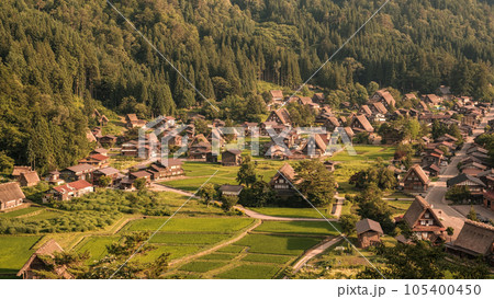 夏の白川郷(夕景) 夏の白川郷(夕景) 105400450