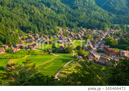 夏の白川郷(夕景) 夏の白川郷(夕景) 105400472