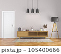 living room interior with wooden sideboard 3D rendering 105400666