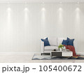 Interior living room with sofa and decorations. Scandinavian design. 3D render 105400672