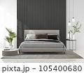 Interior living room with bed and decorations. Scandinavian design. 3D render 105400680