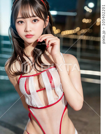 こちらを見つめる美人女子高校生 105402201