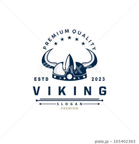 Viking logo, Vector illustration of Viking God, Simple Barbarian Sparta Inspiration Design, Templet Illustration 105402363