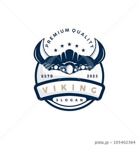 Viking logo, Vector illustration of Viking God, Simple Barbarian Sparta Inspiration Design, Templet Illustration 105402364