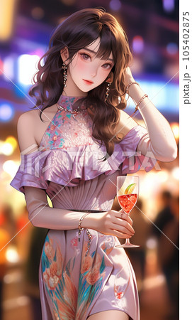 ナイトパーティに参加する若い女性 Generative AI ナイトパーティに参加する若い女性 Generative AI 105402875
