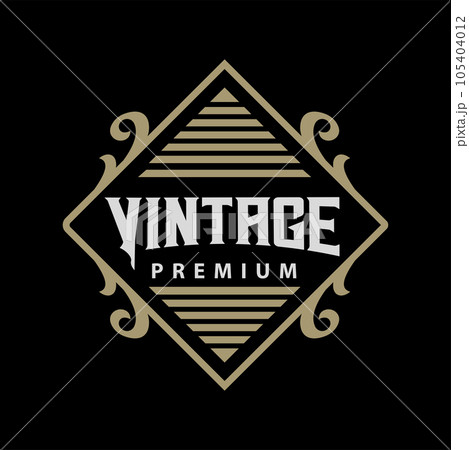 Simple Rectangle Logo Design Classic Retro Vintage Style Badge Design, Vintage framed logo. Vintage labels. 105404012