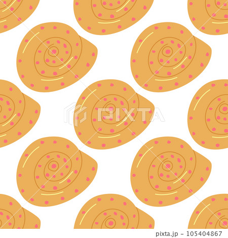 Summer abstract seamless pattern of marine plants. Shell. Marine theme. Print design, wallpaper, packaging. Vector flat illustration. 105404867
