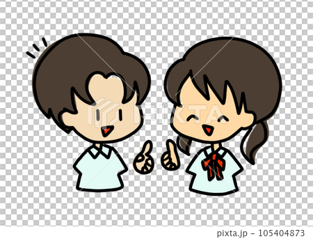 Junior high and high school summer clothes conversation 105404873