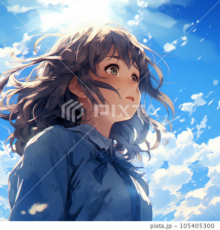 青空と少女 アニメ風イラスト Generative AI 青空と少女 アニメ風イラスト Generative AI 105405300