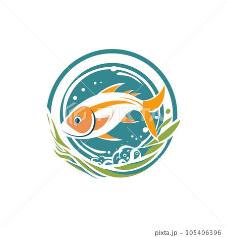 Vibrant Vector Fish Swimming in Blue Waters Vibrant Vector Fish Swimming in Blue Waters 105406396