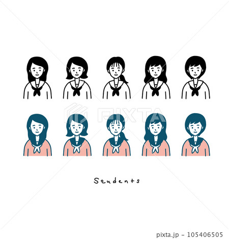 シンプルな女子生徒 イラスト シンプルな女子生徒 イラスト 105406505