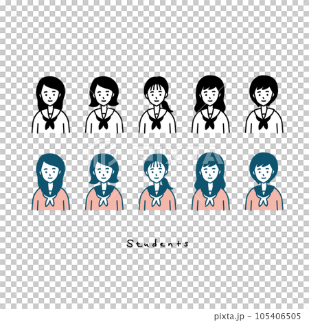 シンプルな女子生徒 イラスト シンプルな女子生徒 イラスト 105406505