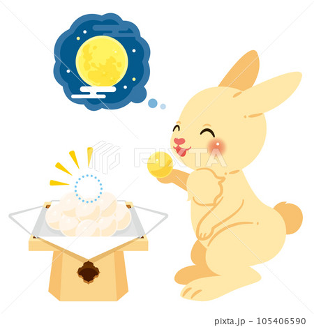 月見団子とウサギ 105406590
