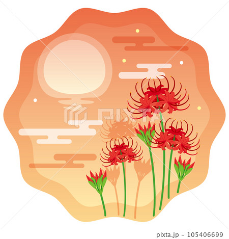 夕陽と彼岸花1 105406699