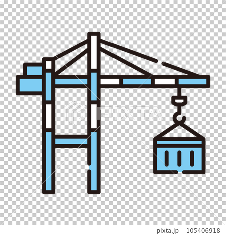 Gantry crane container port icon - Stock Illustration [105406918] - PIXTA