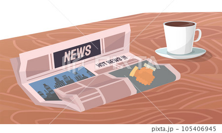 Vintage newspaper of business. News articles newsprint magazine old design. Printing text in preess 105406945