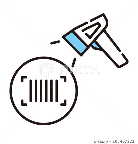 バーコードリーダー　ハンディターミナル　アイコン 105407222