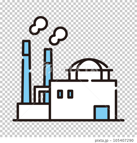 Complex manufacturing factory icon Complex manufacturing factory icon 105407290
