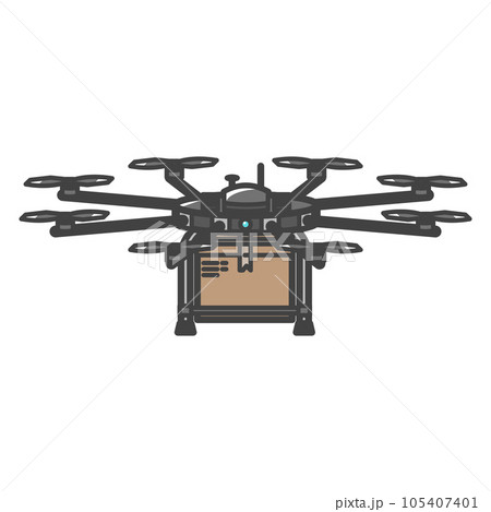 貨物を積載した、大型の物流・産業用カーゴドローン 105407401