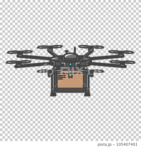 貨物を積載した、大型の物流・産業用カーゴドローン 105407401