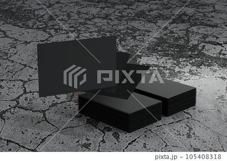 Business card on concrete floor, for promote company information, 3D rendering. Business card on concrete floor, for promote company information, 3D rendering. 105408318